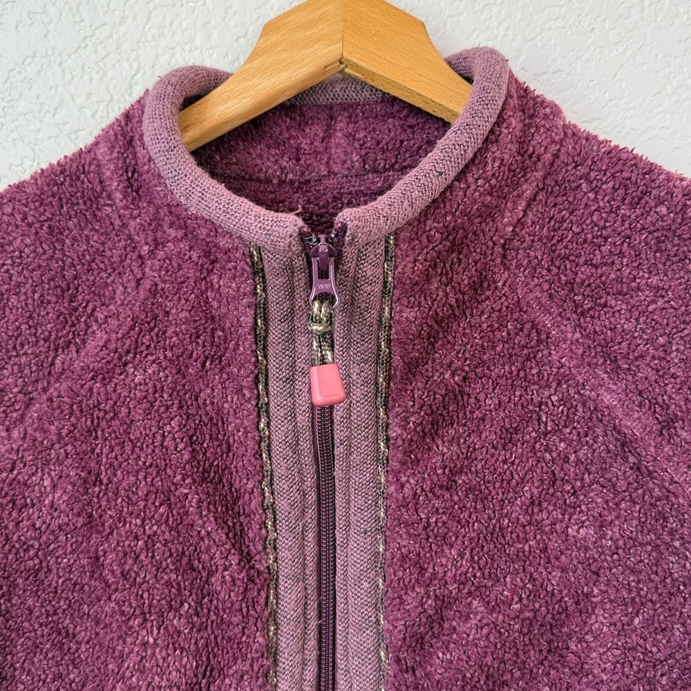 Woolrich Sherpa Zip Up Jacket Fitted Purple Pink Size Medium - Picture 2 of 14